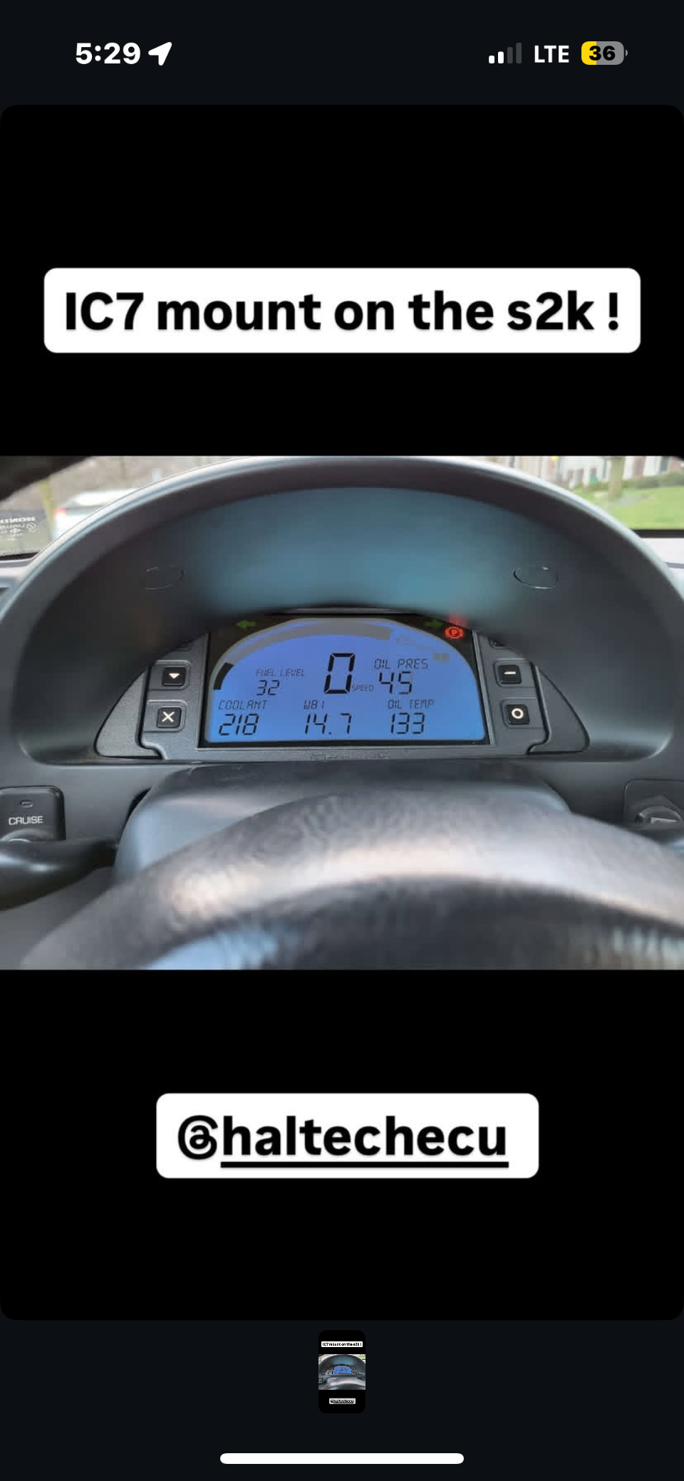 S2000, IC7 dash mount